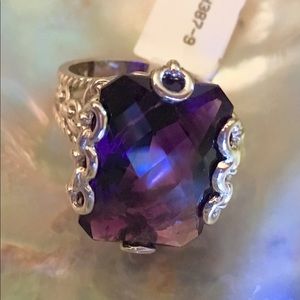 African Amethyst Sterling Silver Ring